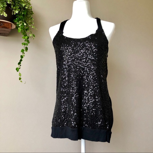 Express sequin t-strap sleeveless top M - Picture 1 of 7